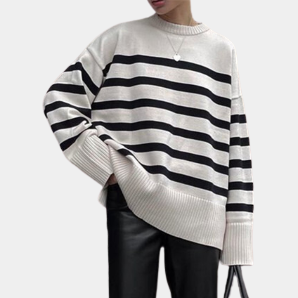 Felicia Luxe Striped Oversized Women's Sweater