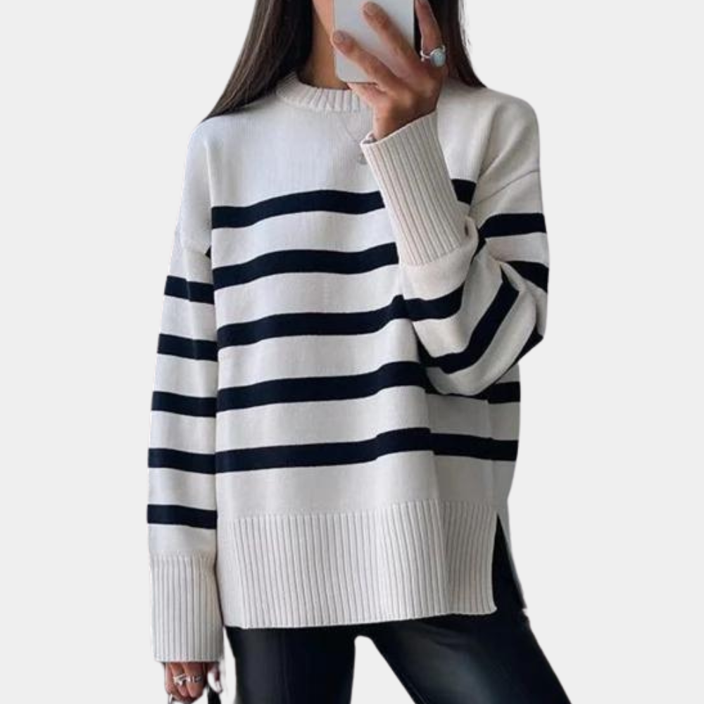 Felicia Luxe Striped Oversized Women's Sweater