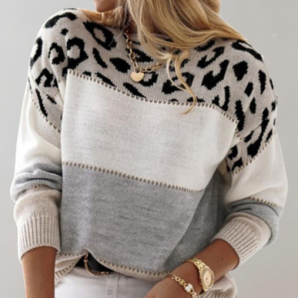 Cheyenne Stylish Sweater with Leopard Print for Women