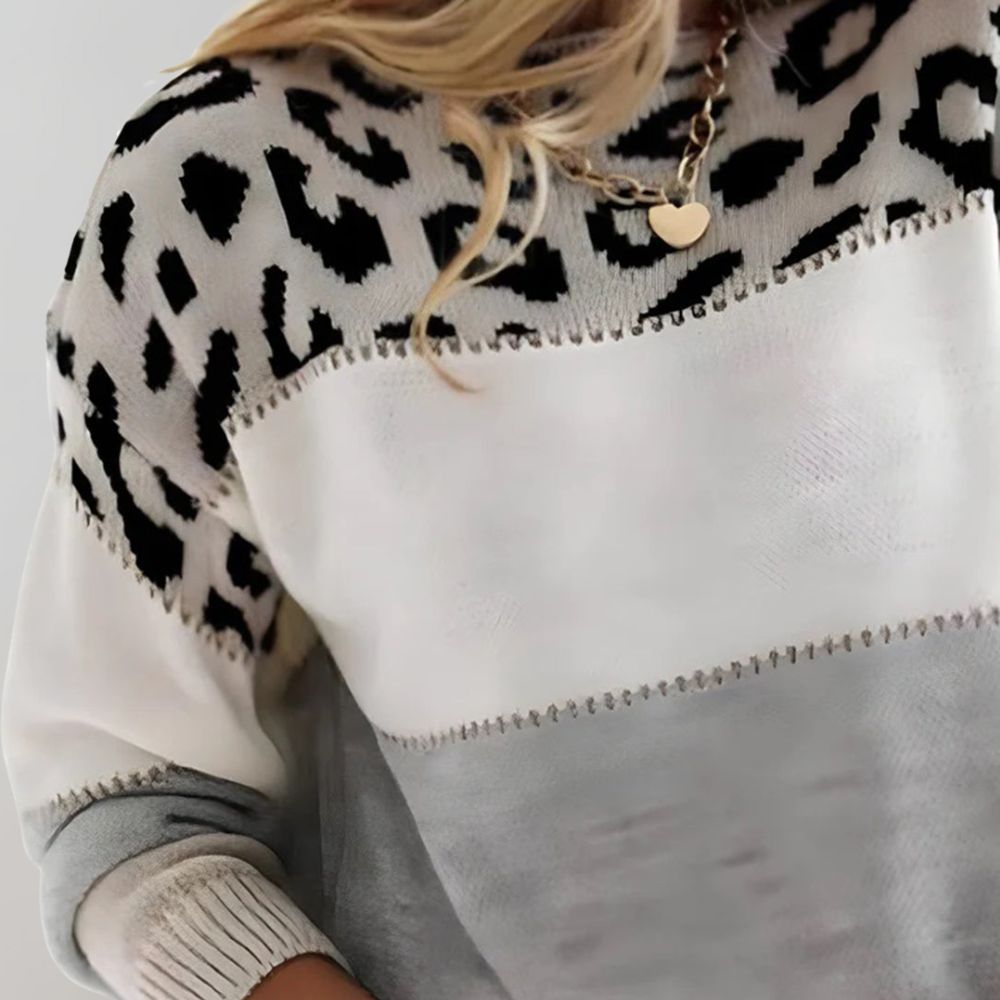 Cheyenne Stylish Sweater with Leopard Print for Women