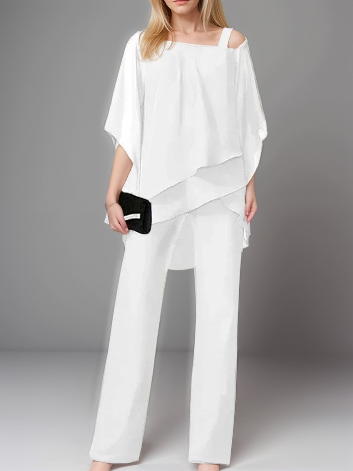 Celeste Luxe Asymmetrische Avondset met Zijdezachte Look