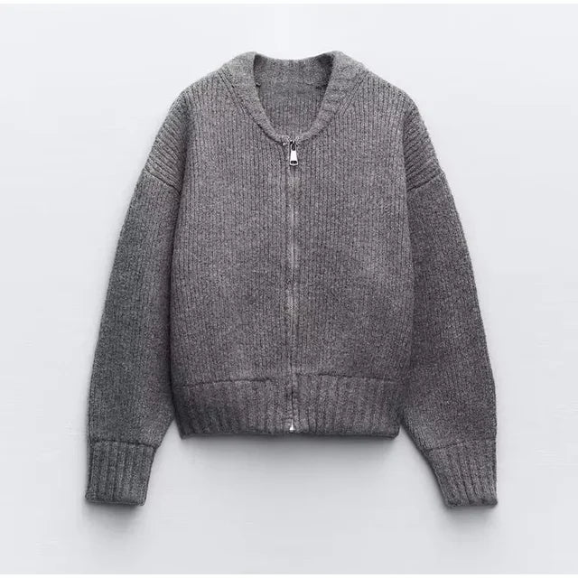 Juliette - Comfortable Knitted Cardigan with Zipper