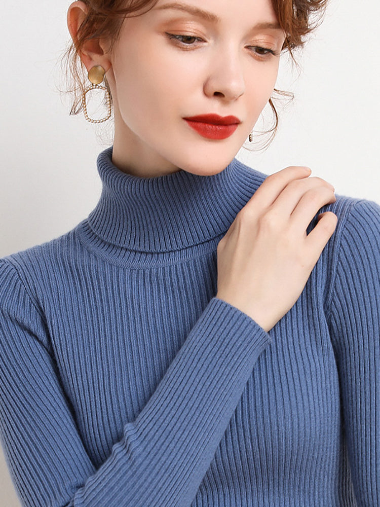 Emma Luxe Cotton and Wool Turtleneck