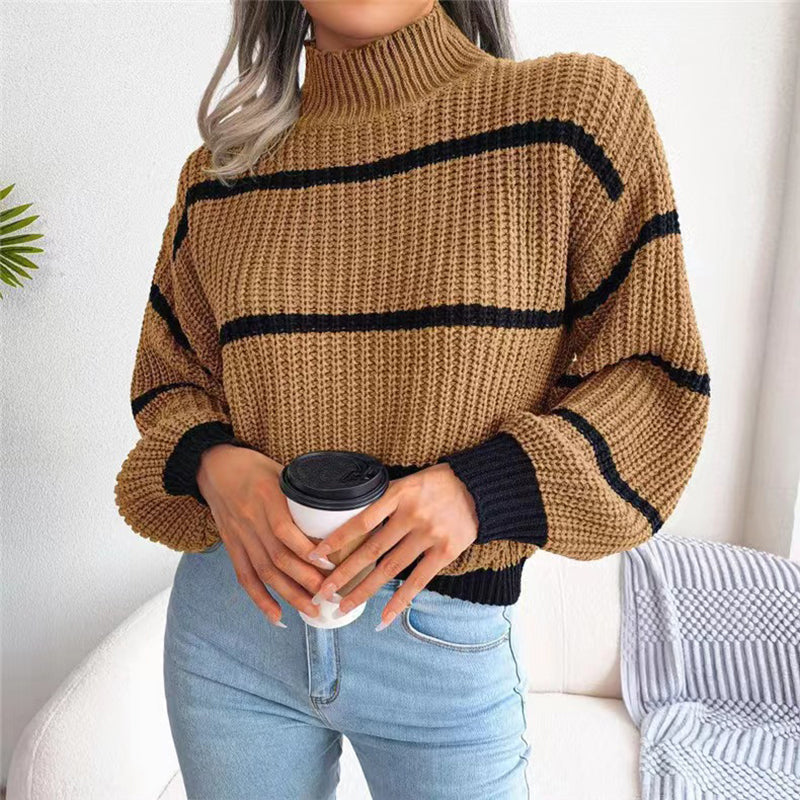 Aurora Comfortable Knitted Sweater - Striped Design