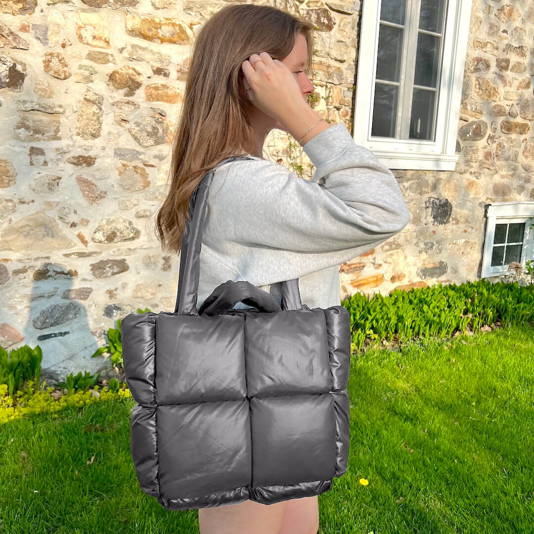 Luna Luxe Quilted Puffer Shoulder Bag - Stylish and Functional for Daily Use