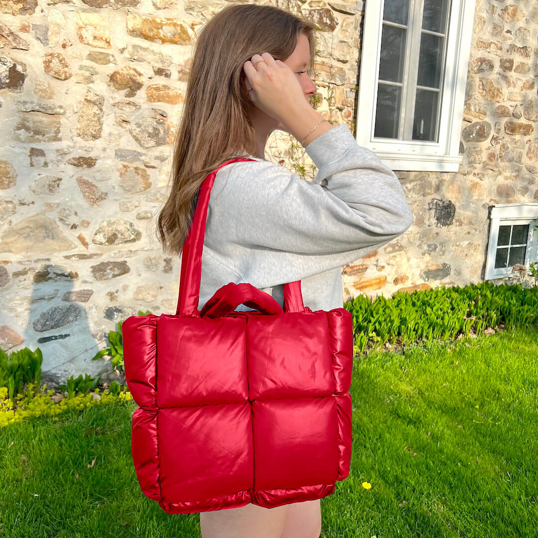 Luna Luxe Quilted Puffer Shoulder Bag - Stylish and Functional for Daily Use