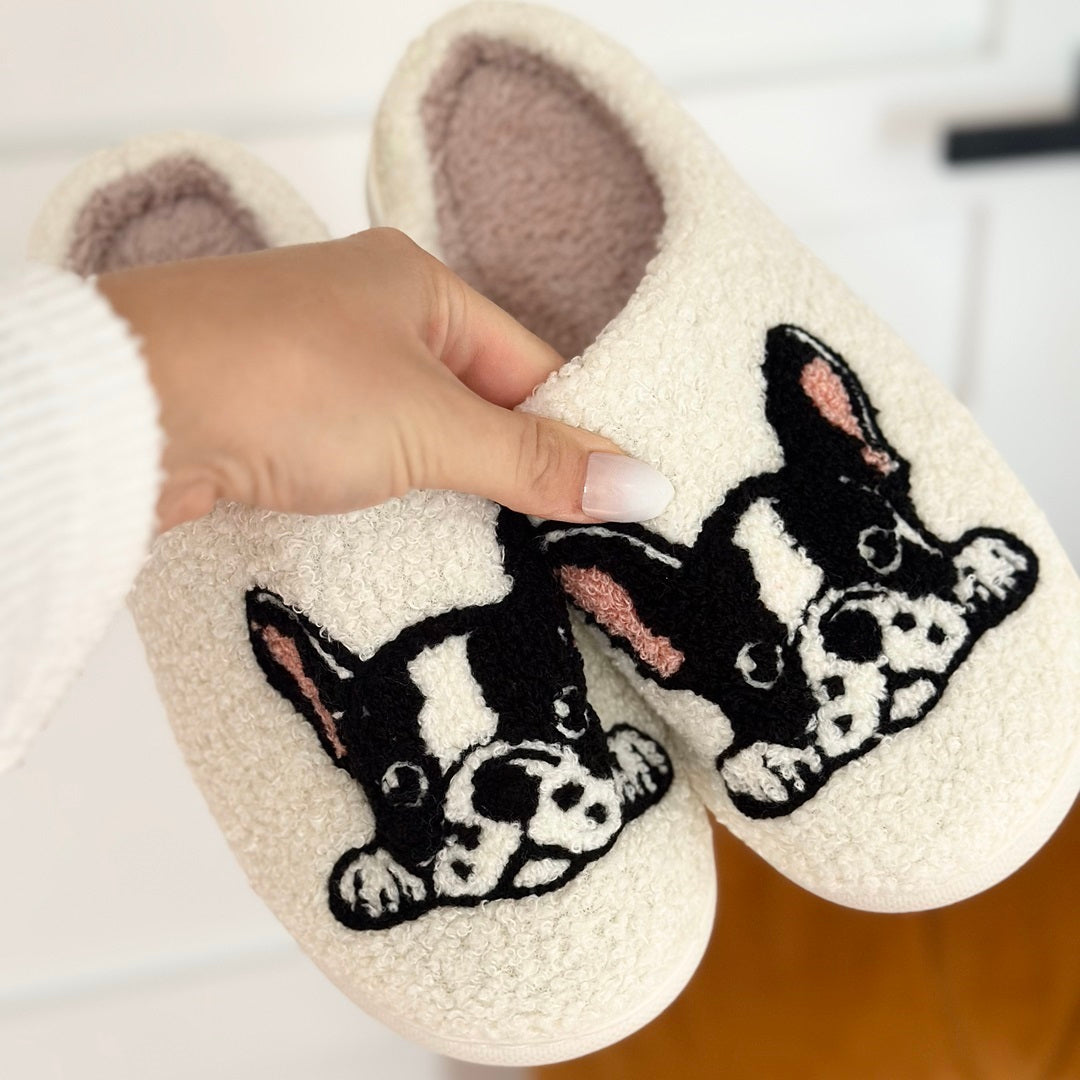 Isla Luxe Boston Terrier Pantoffels