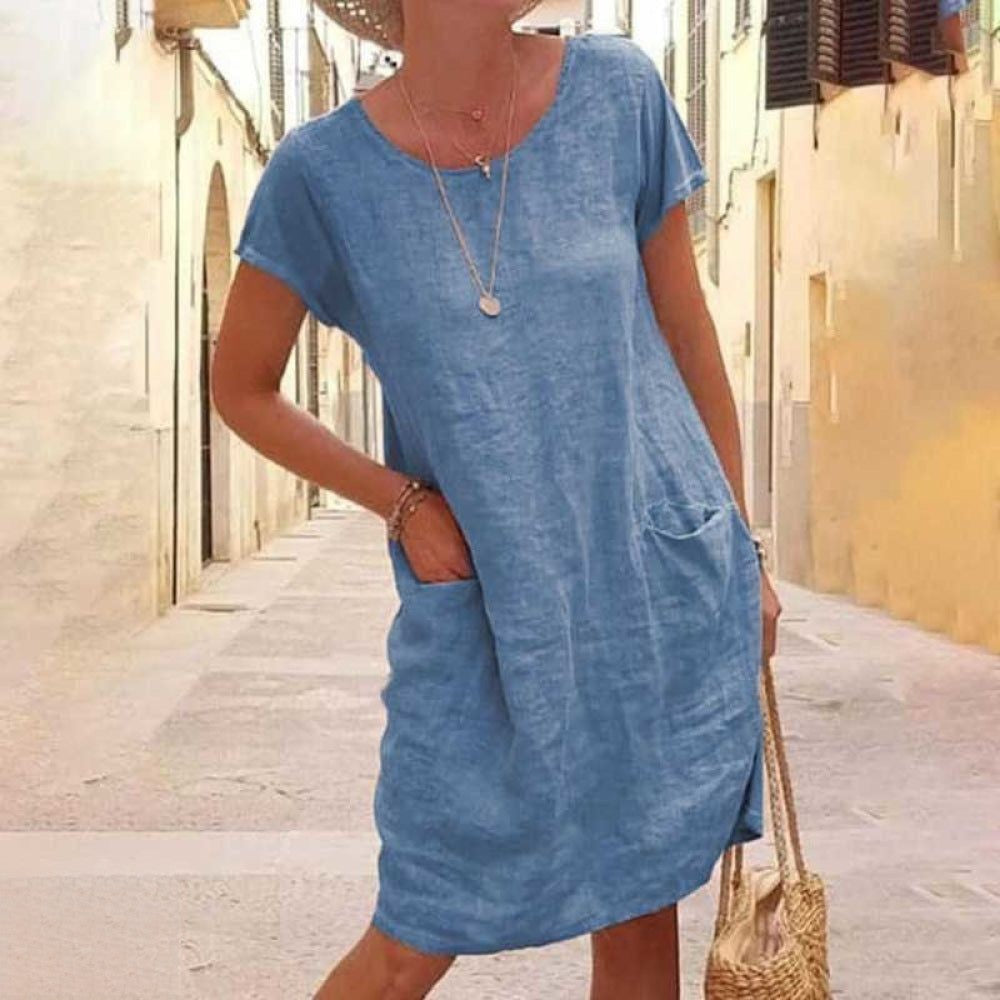 Olivia Elegant Linen Dress – Airy & Stylish