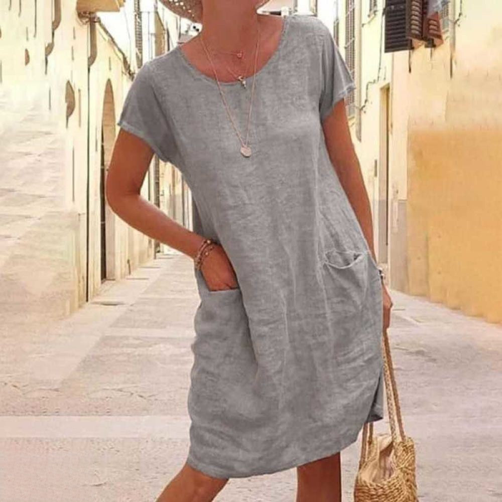 Olivia Elegant Linen Dress – Airy & Stylish