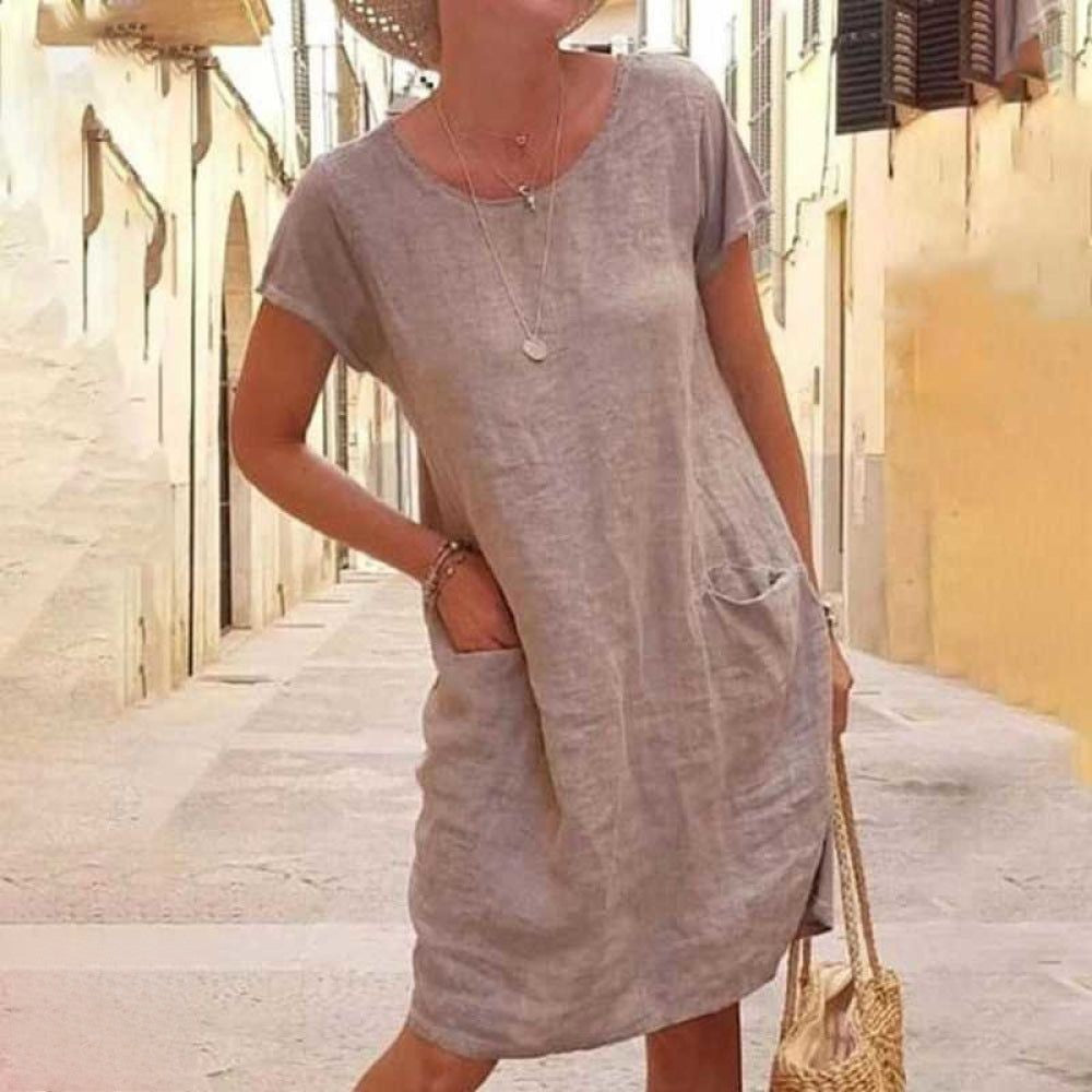 Olivia Elegant Linen Dress – Airy & Stylish