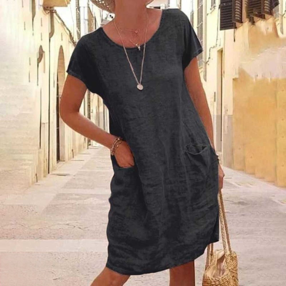 Olivia Elegant Linen Dress – Airy & Stylish