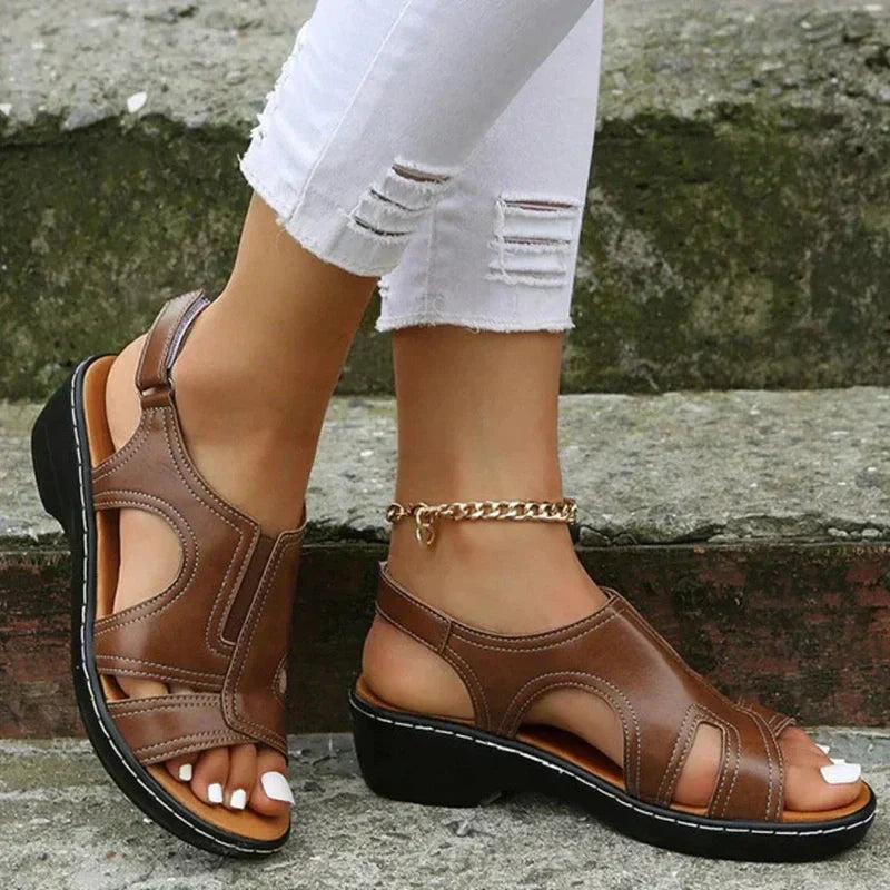 Jolie Comfortabele Orthopedische Leren Sandalen met Verstevigde Zool