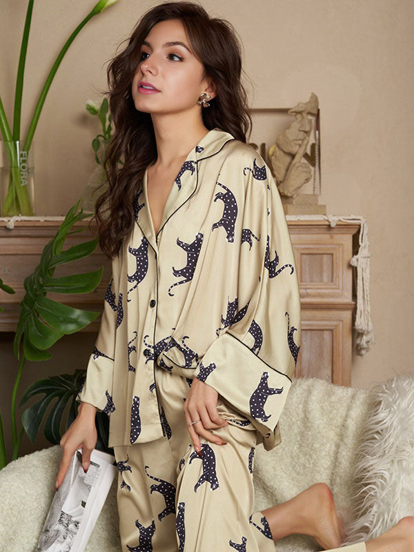 Leopard Dolman Sleeve Pajama Set