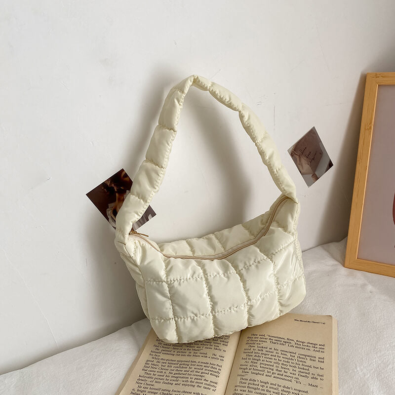 Jade Quilted Puffer Shoulder Bag