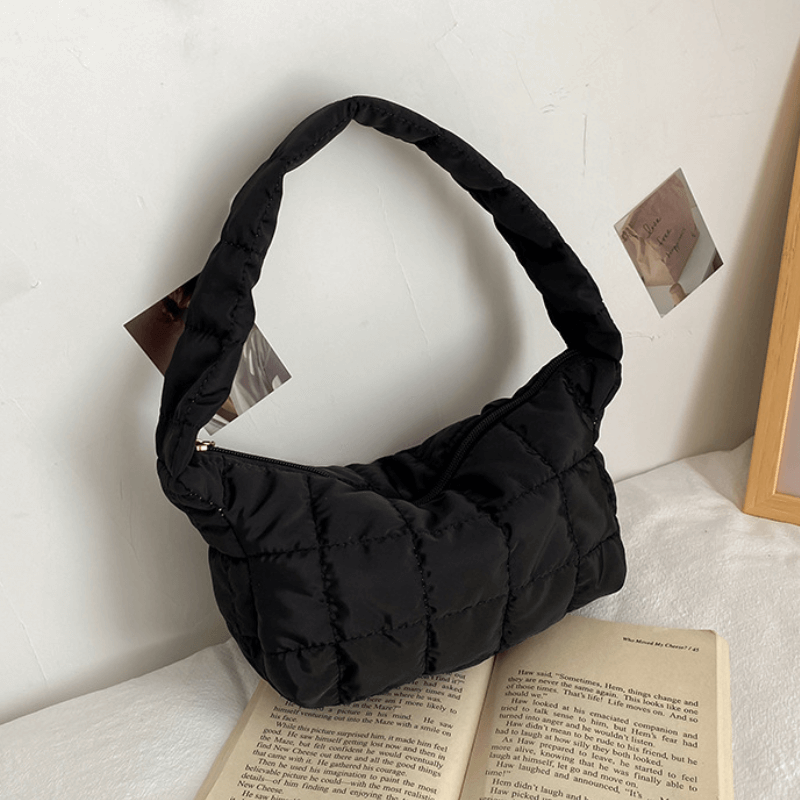 Jade Quilted Puffer Shoulder Bag