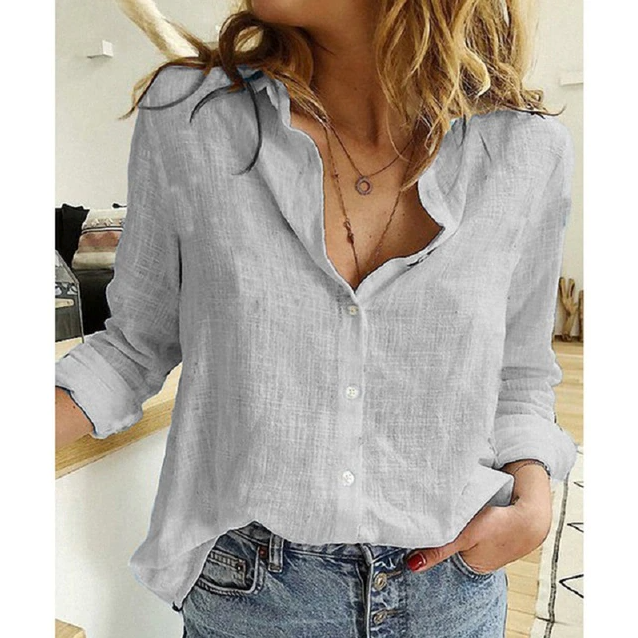 Olivia Soft Cotton Blouse – Timeless & Refined