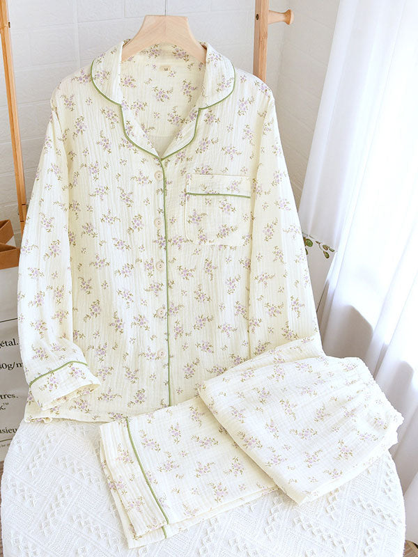 Charlotte Floral Print Cotton Pajamas