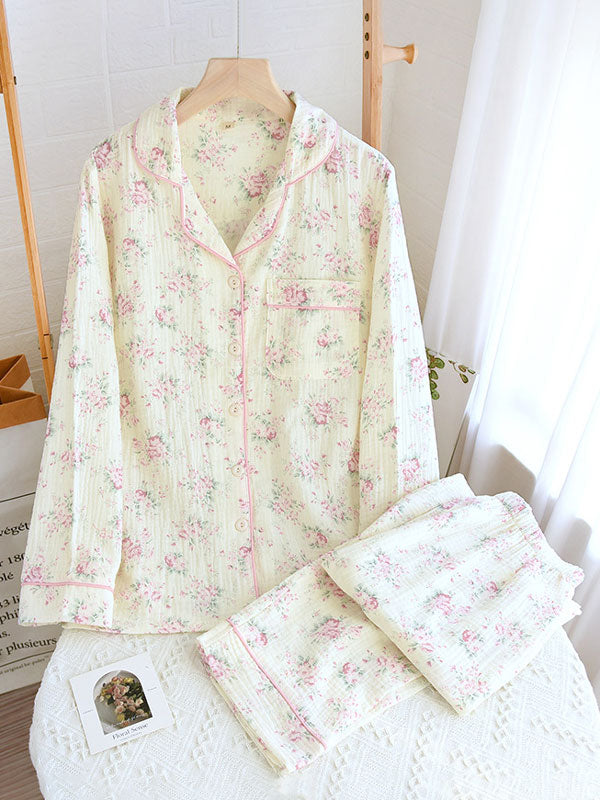 Charlotte Floral Print Cotton Pajamas