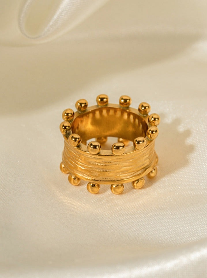 18k Gold Plated Crown Ring – Does Not Fade