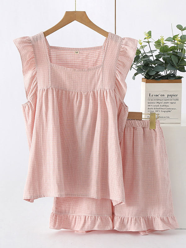 Zoë Elegant Checked Pajama Set