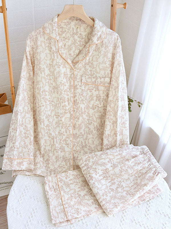 Charlotte Floral Print Cotton Pajamas