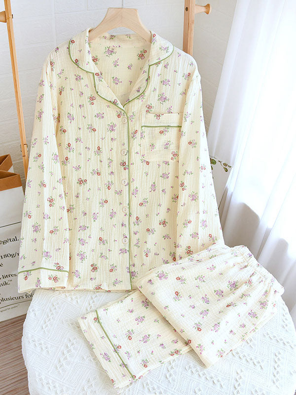 Charlotte Floral Print Cotton Pajamas