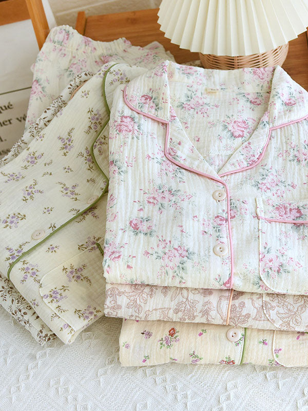 Charlotte Floral Print Cotton Pajamas