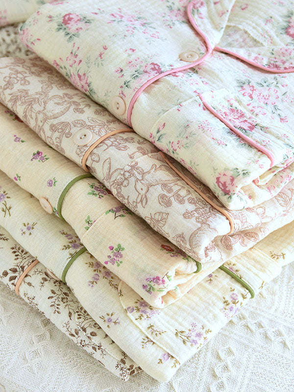 Charlotte Floral Print Cotton Pajamas