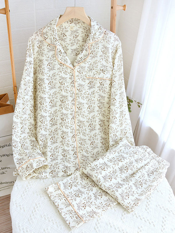 Charlotte Floral Print Cotton Pajamas