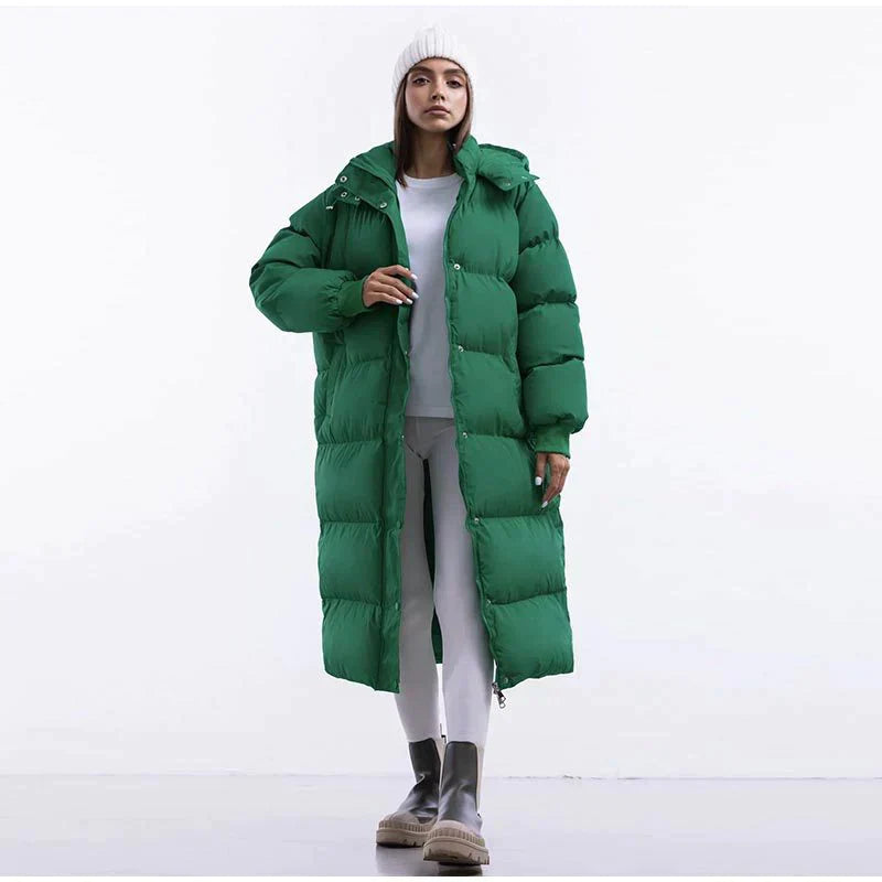 Sofia Luxe Padded Long Winter Coat with Hood