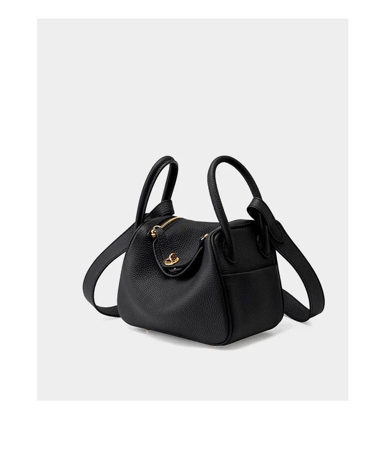 Amara Luxe Leather Shoulder Bag - Elegant Retro Style