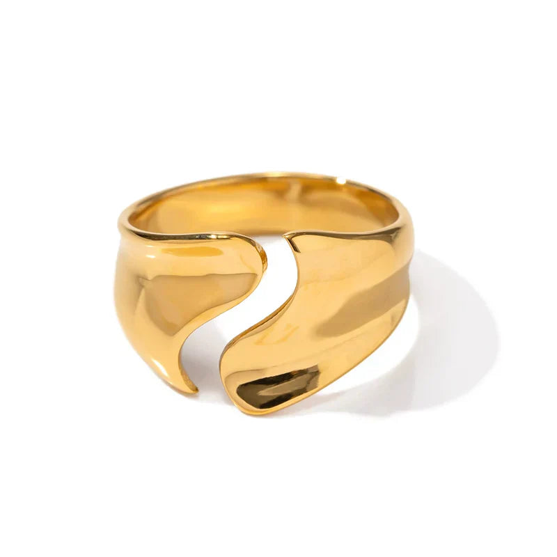 Abstract Open Ring - Gold