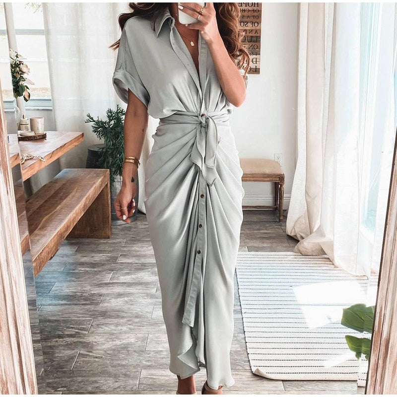 Amelia Elegant Soft Maxi Dress Ladies