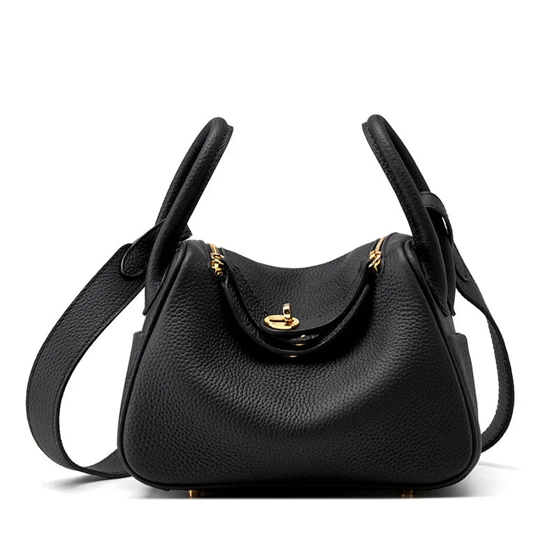 Amara Luxe Leather Shoulder Bag - Elegant Retro Style