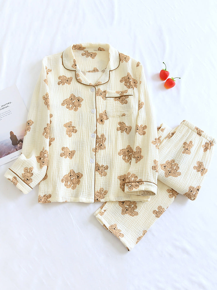 Lily Teddy Bear Print Pyjama Set - Soft & Comfortable for Warm Nights