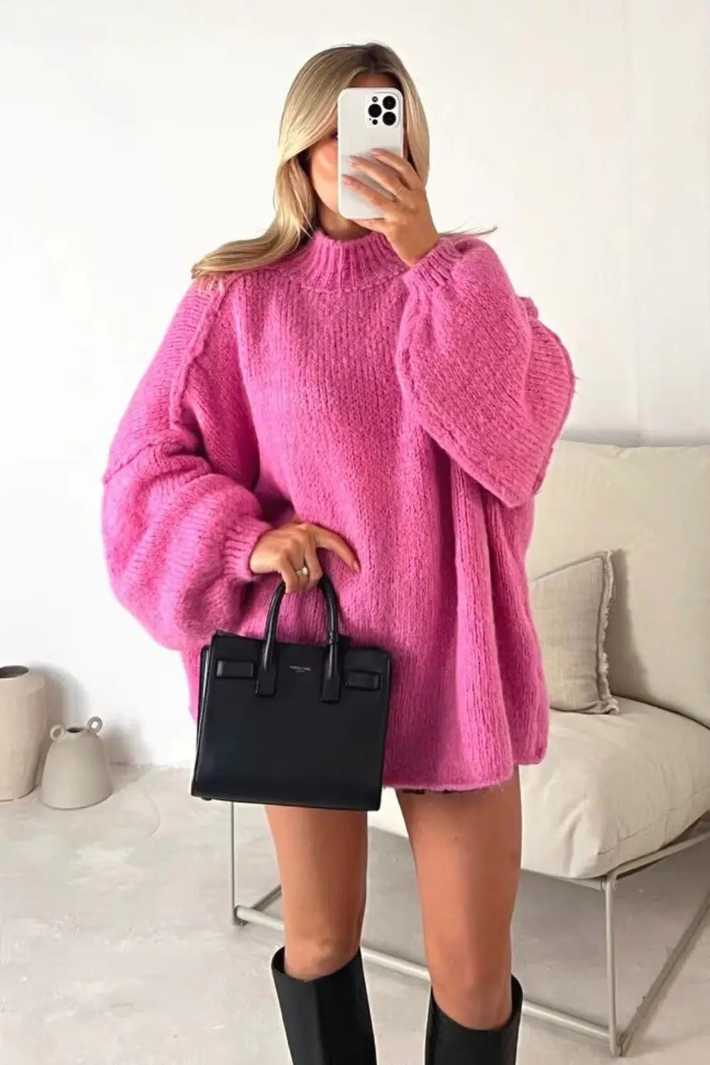 Julia Luxe Knitted Sweater with Wide Sleeves