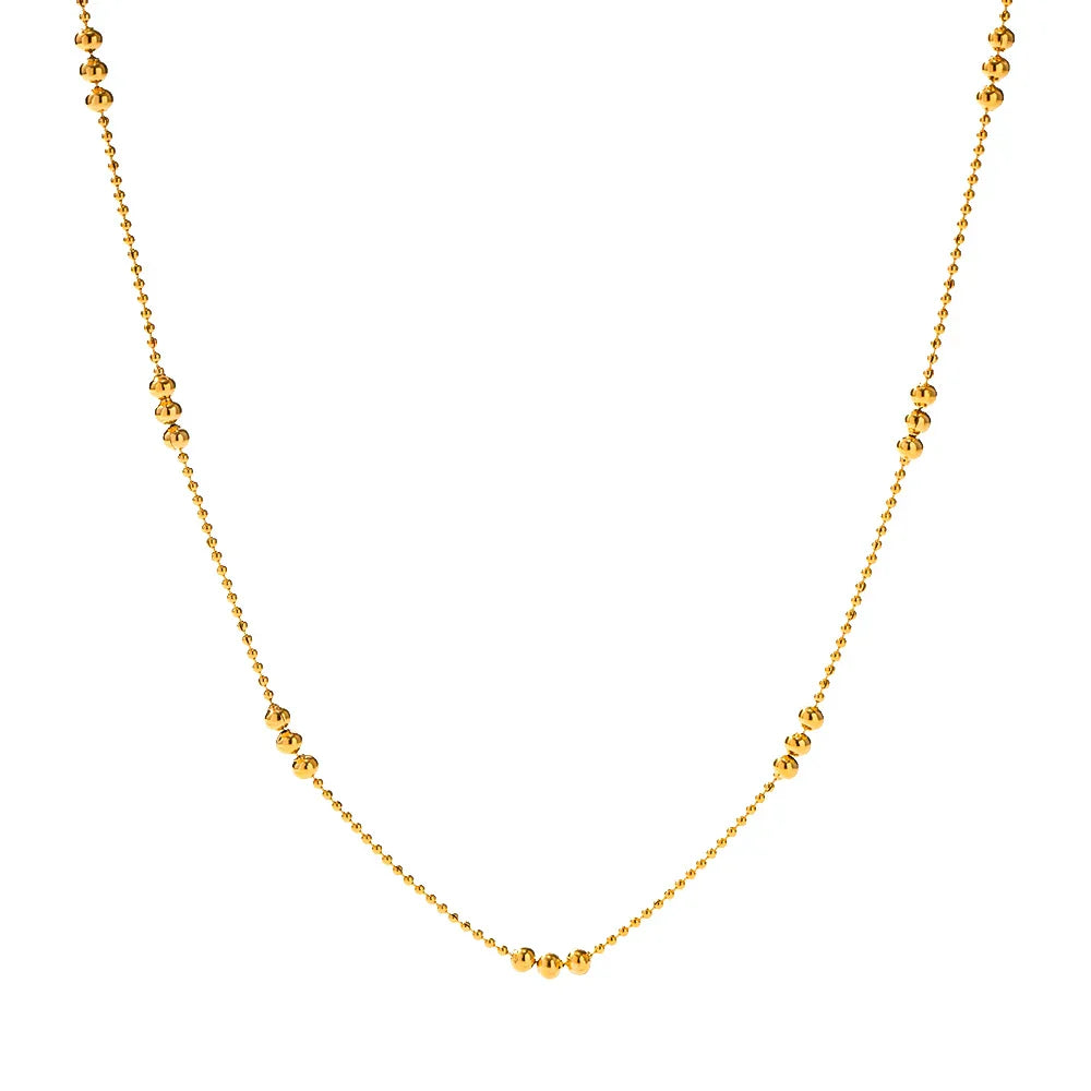 Eira Fine Beaded Necklace - Gold