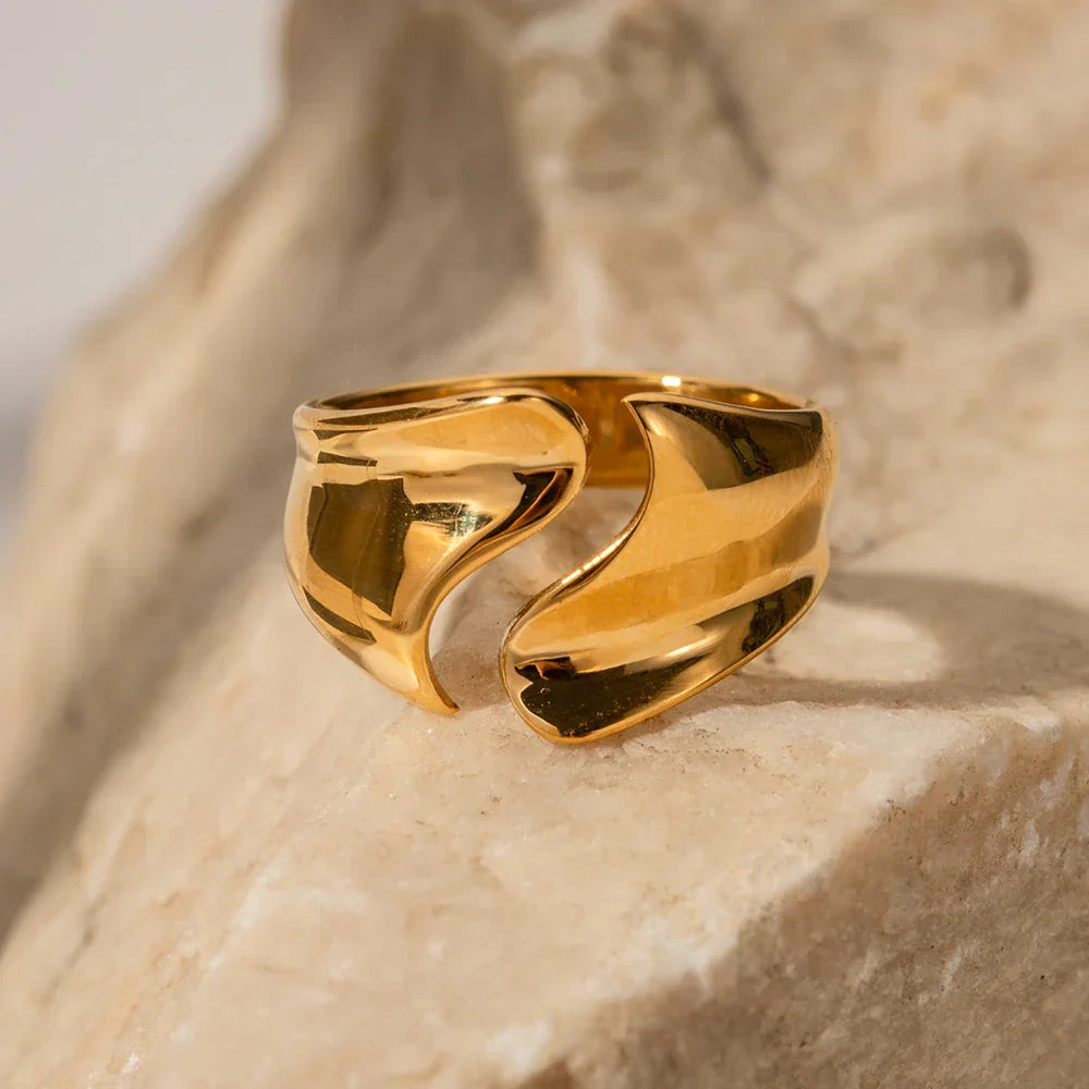 Abstract Open Ring - Gold