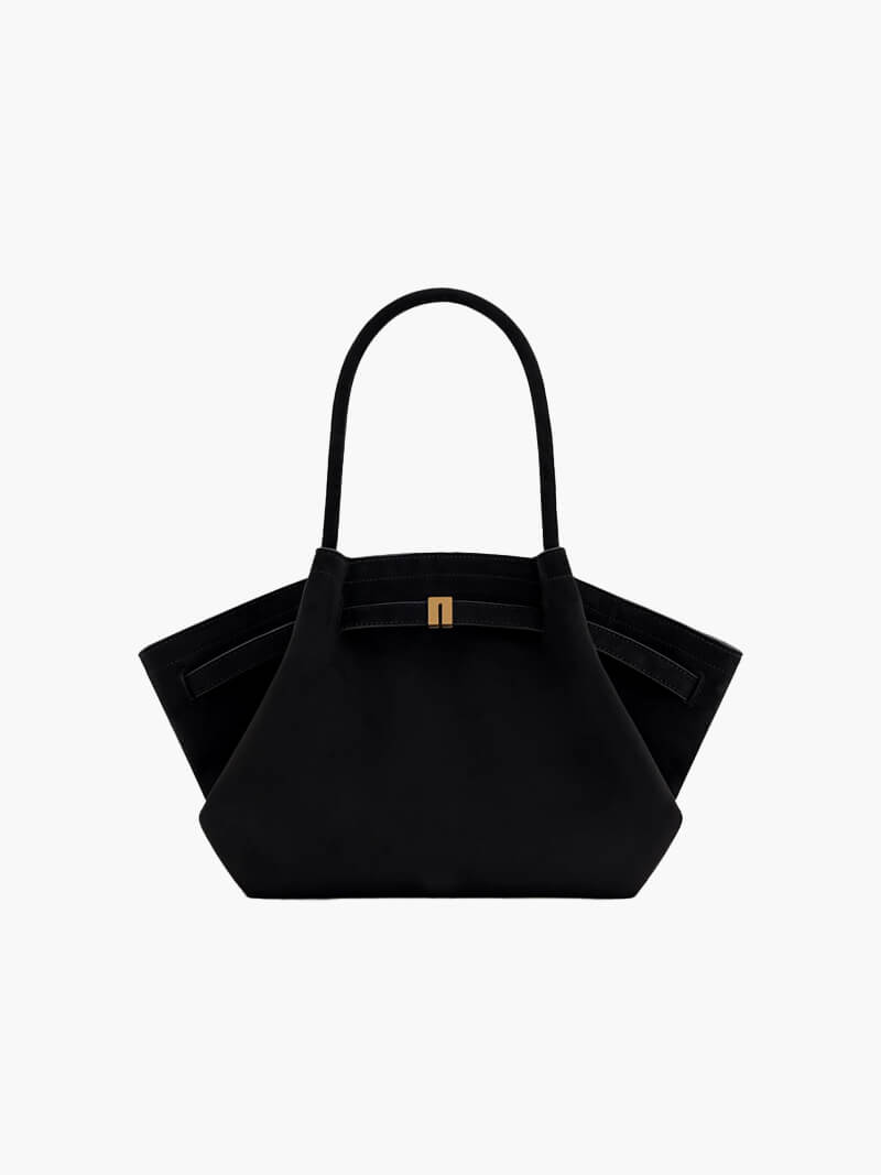 Elena Luxe Suede Geometric Handbag with Sleek Design