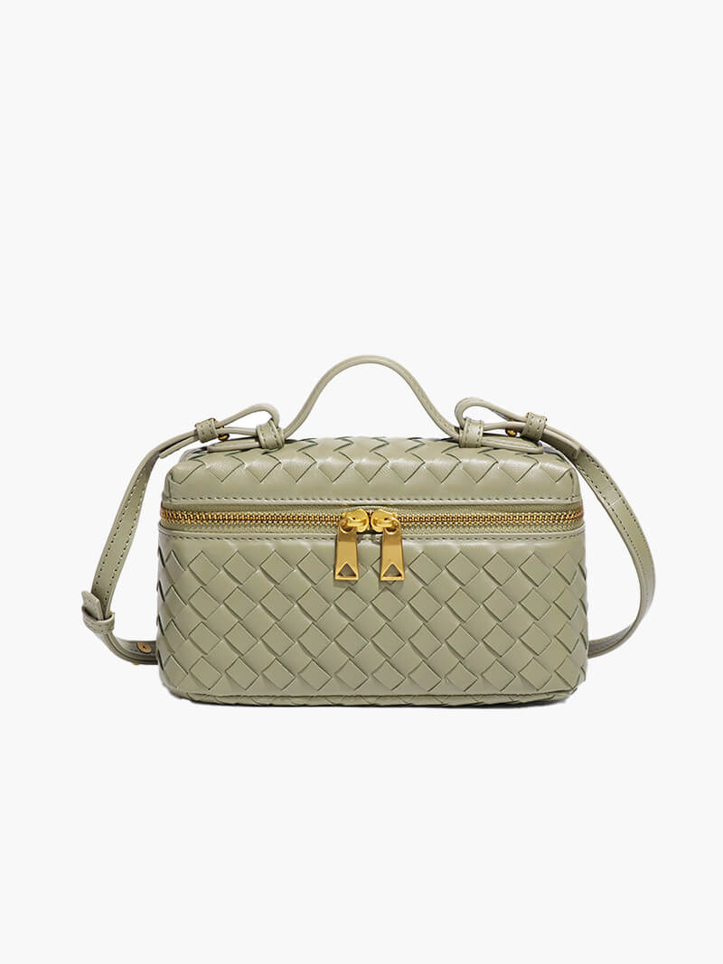 Valerie Luxe Woven Handbag with Gold Details