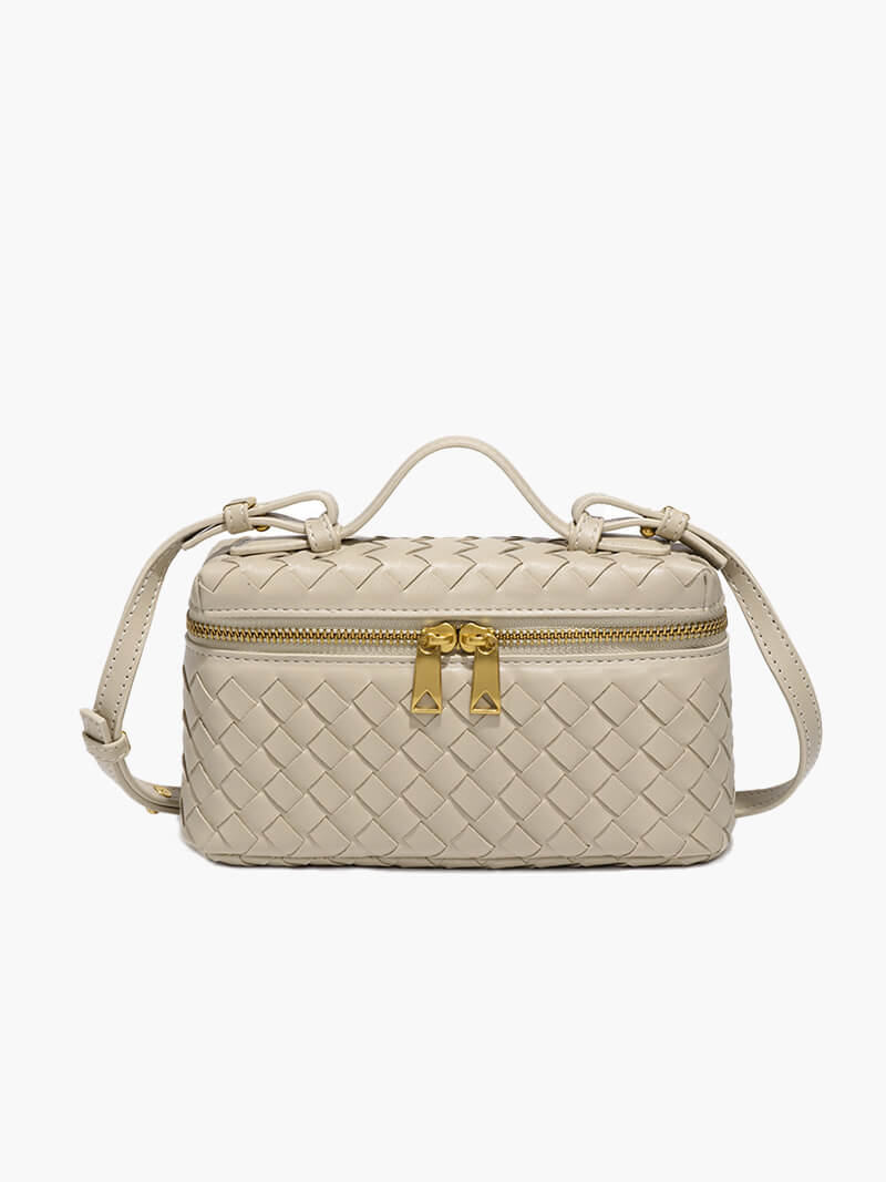 Valerie Luxe Woven Handbag with Gold Details