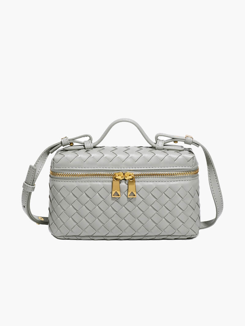 Valerie Luxe Woven Handbag with Gold Details