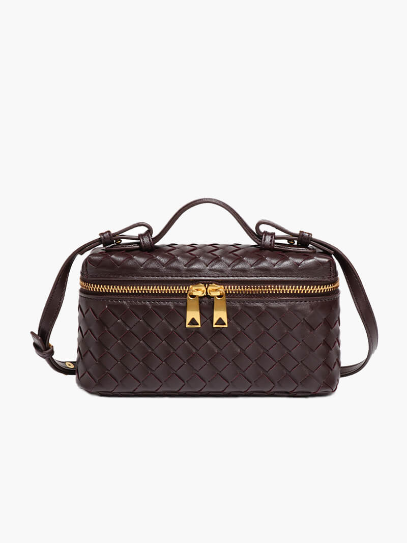 Valerie Luxe Woven Handbag with Gold Details