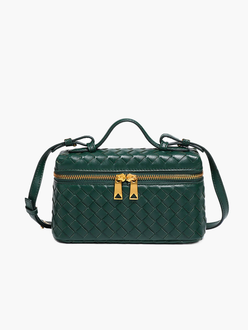 Valerie Luxe Woven Handbag with Gold Details