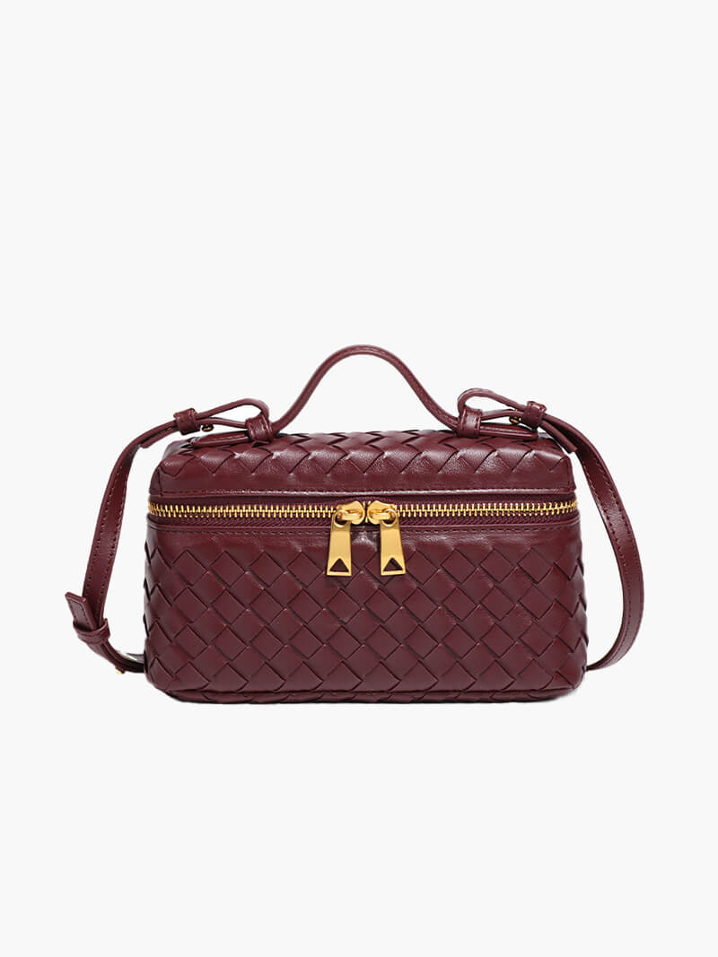 Valerie Luxe Woven Handbag with Gold Details