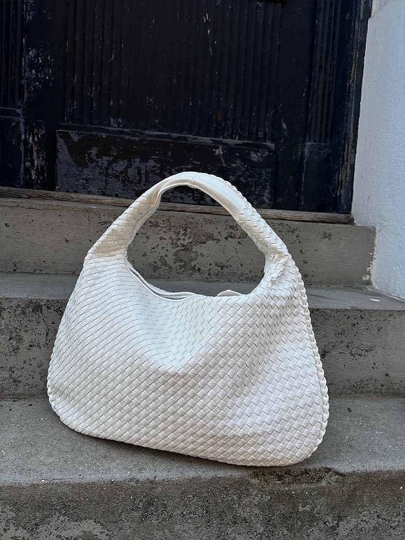 Elena Woven Leather Hobo Bag