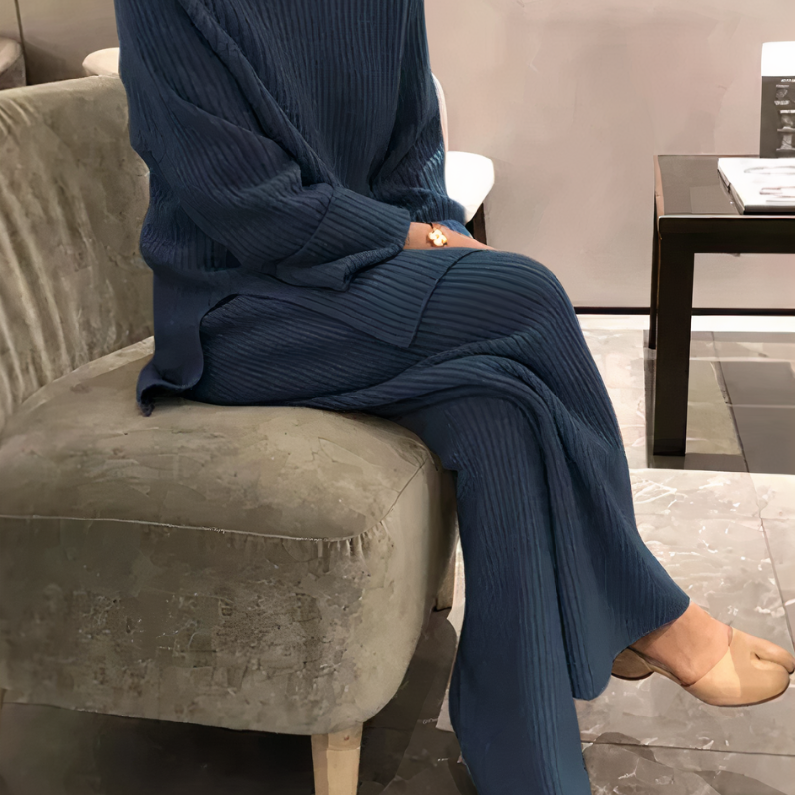 Sophia Luxe Gebreide Trui & Broek Set - Comfort en Stijl Heruitgevonden