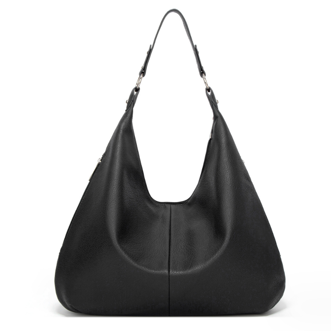 Yara's Luxe PU Vegan Leather Shoulder Bag with Adjustable Strap and Zipper Closure