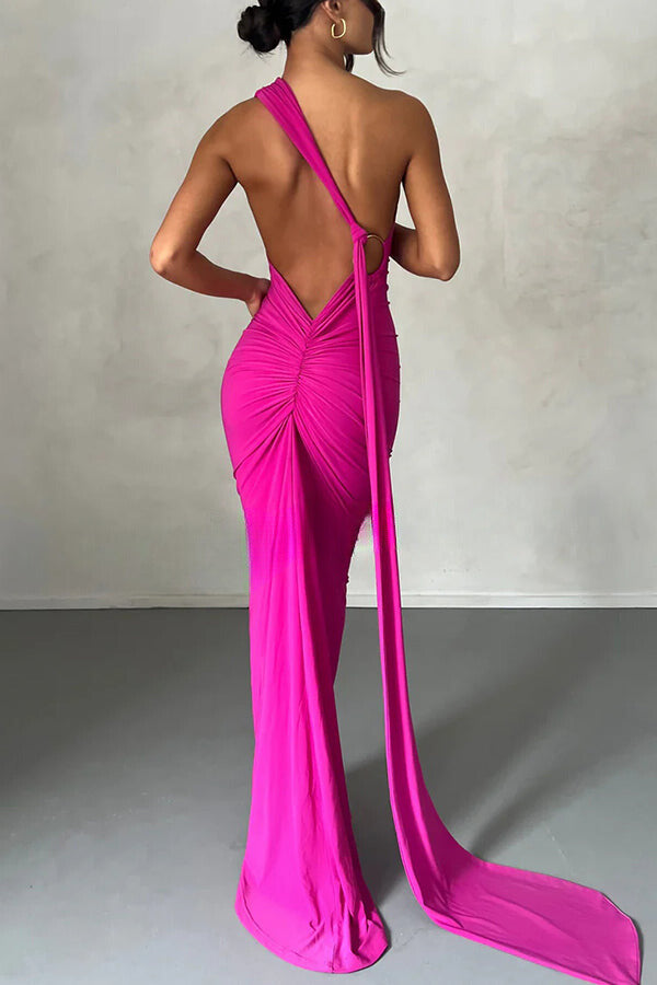 Emily Elegant Zachte Backless Maxi Jurk