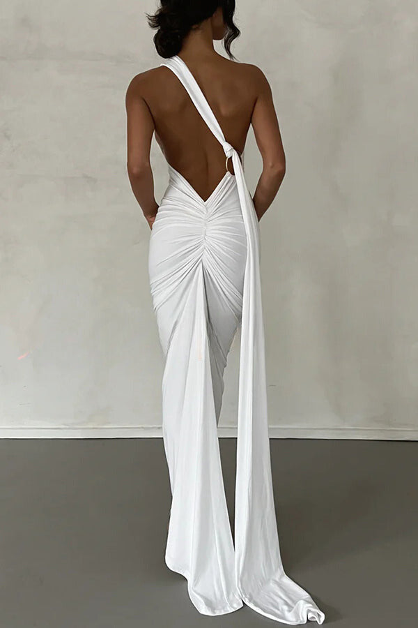 Emily Elegant Zachte Backless Maxi Jurk